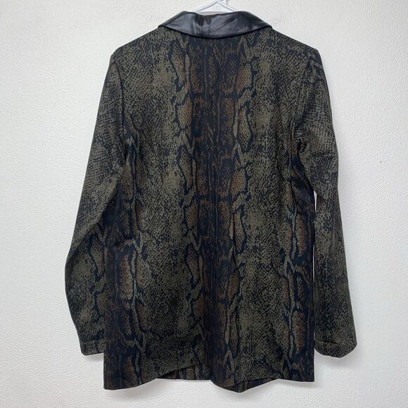 Liverpool Los Angeles Animal Print Blazer Jacket Size M Faux Leather Collar NWOT - Picture 6 of 6